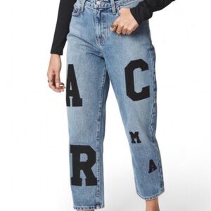 Carmar Denim “Hermia” Varsity Letter Patch Straight Leg Jeans - Size 25 NWOT